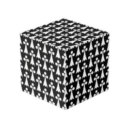 Ermine Pattern, mittelalterliches Muster, weiß auf Würfel