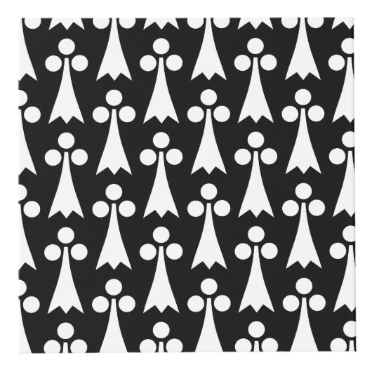 Ermine Pattern, mittelalterliches Muster, weiß auf Würfel (Vorderseite)