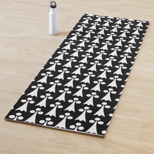 Ermine Pattern, mittelalterliches Muster, weiß auf Yogamatte (Beispiel)