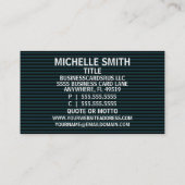 Ermittler Elegante Stripe Business Card Visitenkarte (Rückseite)