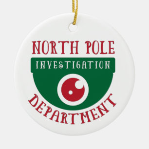 Ermittlungsabteilung in Nordpol Weihnachten Keramik Ornament
