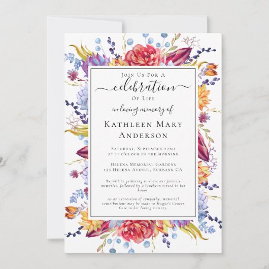 Ermordung der Gedenkstätte zum Leben Einladung (Vorderseite)