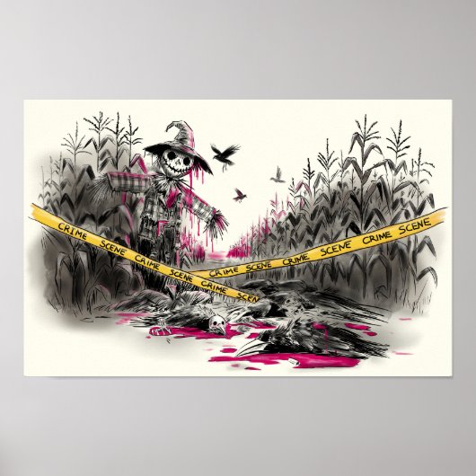 Ermordung von Krähen Illustration Poster (Vorne)