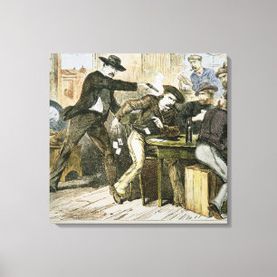 Ermordung von 'Wilden Bill' (W.B. Hickok) durch Ja Leinwanddruck