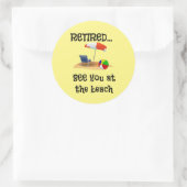 Ermüde... Bis zum Strand. Runder Aufkleber (Tasche)