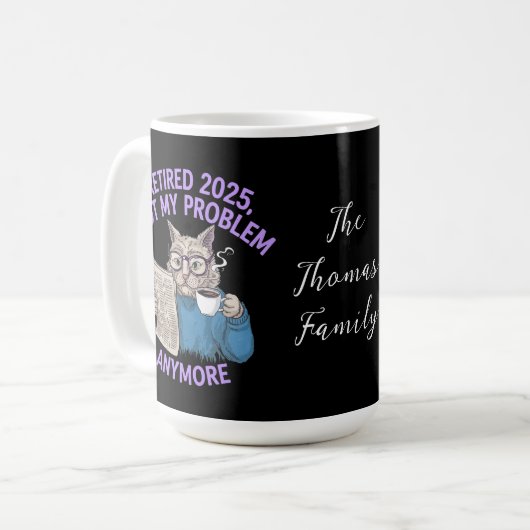 Ermüdet 2025: Nicht mein Problem noch lustiger Kaffeetasse (Vorderseite Links)