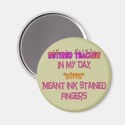 Ermüdete Lehrerin "Tinte gefestigte Finger" Ditto! Magnet (Vorderseite/Rückseite)