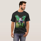 Ermüdete Lyme-Krankheit Krieger mit Angel-Wings-Ze T-Shirt (Vorne ganz)