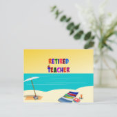 Ermüdeter Lehrer, Spaß in der Sonne Postkarte (Stehend Vorderseite)