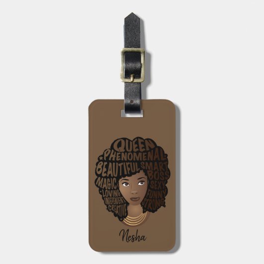 Ermutigen schwarze Frauen, genießen Sie die Reise, Gepäckanhänger (Vorderseite vertikal)