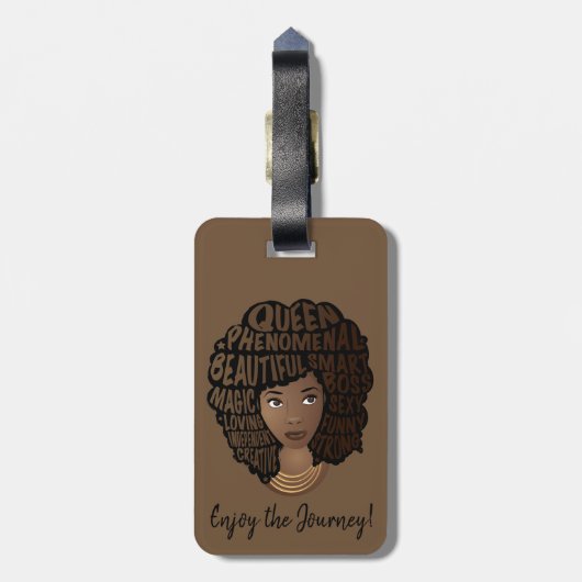 Ermutigen schwarze Frauen, genießen Sie die Reise, Gepäckanhänger (Rückseite vertikal)