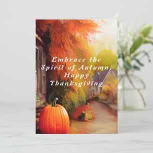 Ermutigen Sie den Geist des Herbstglücks Thanksgiv Einladung