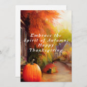 Ermutigen Sie den Geist des Herbstglücks Thanksgiv Einladung (Vorne/Hinten)