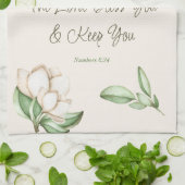 Ermutigend Bibel Verse Magnolia Wasserfarbskript Geschirrtuch (Gefaltet)