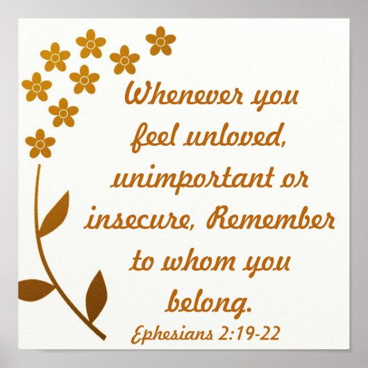 Ermutigend Bibel versus Ephesianer 2:19-22 Poster (Vorne)