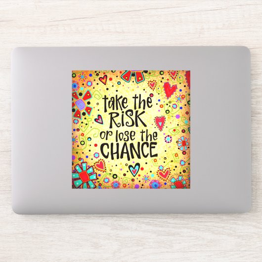 Ermutigend, die Risiko-Gelben Spaß Trendy Aufkleber (Computer)