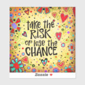 Ermutigend, die Risiko-Gelben Spaß Trendy Aufkleber (Blatt)