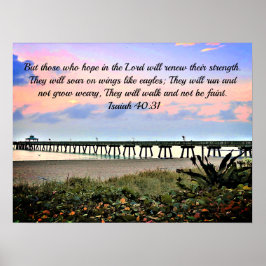 Ermutigend Isaiah 40:31 Schrift Original Ozean Poster