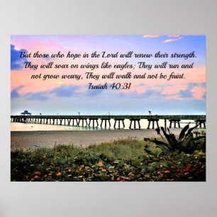 Ermutigend Isaiah 40:31 Schrift Original Ozean Poster