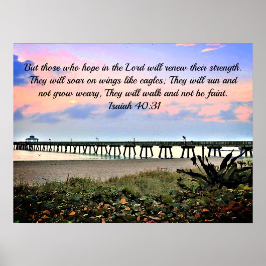 Ermutigend Isaiah 40:31 Schrift Original Ozean Poster (Vorne)