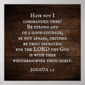 Ermutigend Joshua 1:9 King James Bible Verse Poster (Vorne)
