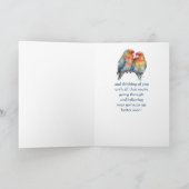 Ermutigend, mit Niedlichem Papagei-Paar gut zu kom Karte (Innenseite)