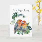 Ermutigend, mit Niedlichem Papagei-Paar gut zu kom Karte (Gelbe Blume)