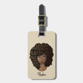 Ermutigend schwarze Frauen, genießen Sie die Reise Gepäckanhänger (Vorderseite vertikal)