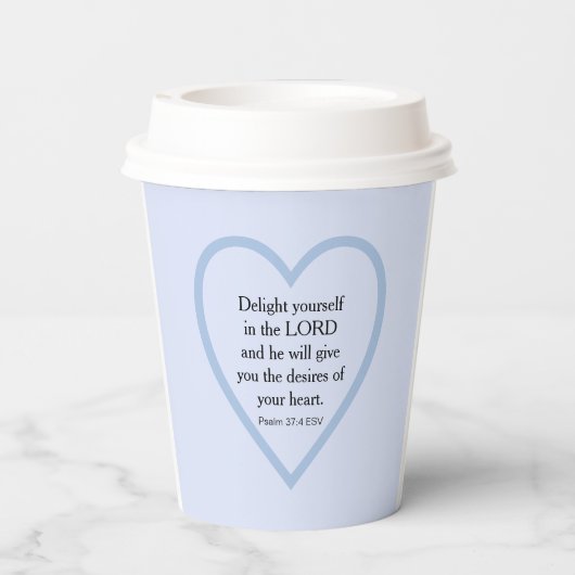 Ermutigend und beherzend für die hellblaue Bibelve Pappbecher (Rückseite)