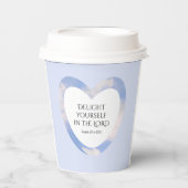 Ermutigend und beherzend für die hellblaue Bibelve Pappbecher (Vorderseite)