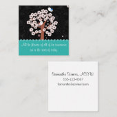 Ermutigende Botschaft mit Vögeln & Garten Quadratische Visitenkarte (Vorne/Hinten)