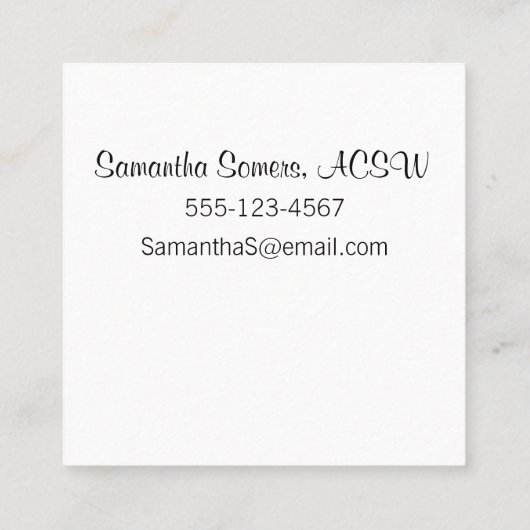 Ermutigende Botschaft mit Vögeln & Garten Quadratische Visitenkarte (Rückseite)