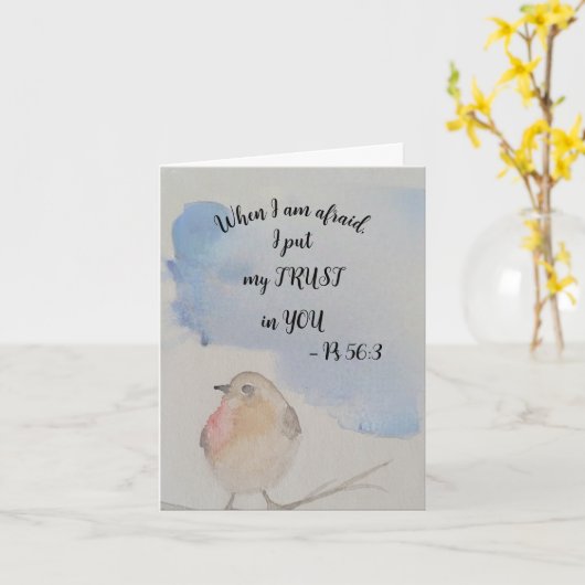 Ermutigende Karte für Wasserfarbvogel - Text für 2 (Gelbe Blume)