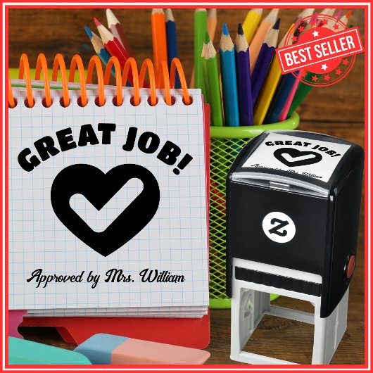 Ermutigende Lehrerin für gute Arbeit Permastempel