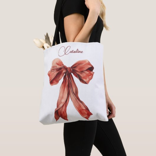Ermutigende Nachricht Red Bow Tasche (Von Nahem)