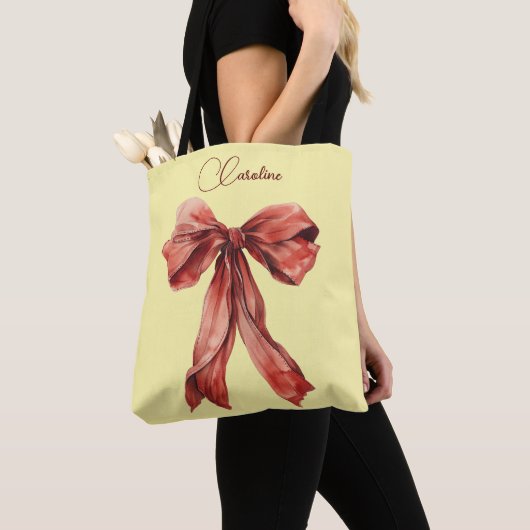 Ermutigende Nachricht Red Bow Tasche (Von Nahem)