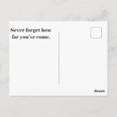 Ermutigende Reisekarte Postkarte (Rückseite)