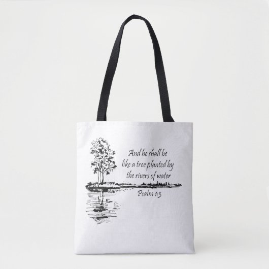 Ermutigende Schrift Psalm 1:3  Tasche (Vorderseite)