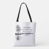 Ermutigende Schrift Psalm 1:3  Tasche (Rückseite)