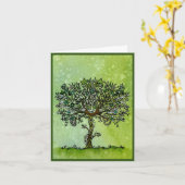 Ermutigende Tree des Lebens geklappte Grußkarte Karte (Gelbe Blume)