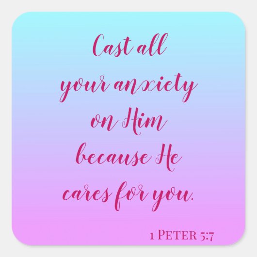 Ermutigende Worte zur Überwindung von Ängsten Quadratischer Aufkleber (Vorderseite)