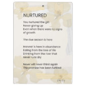 Ermutigendes Gedicht, belebt Klemmbrett (Rückseite)