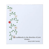 Ermutigendes Zitat mit Daisies und Ladybug Notizblock (Vorderseite)