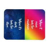 Ermutigendes Zitat, nach Regenbogen und Sternen su Magnet (Horizontal)