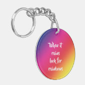 Ermutigendes Zitat, nach Regenbogen und Sternen su Schlüsselanhänger (Vorderseite links)