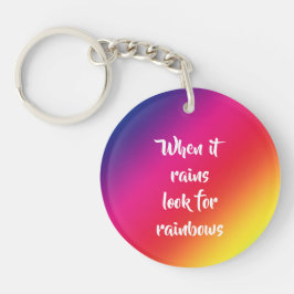 Ermutigendes Zitat, nach Regenbogen und Sternen su Schlüsselanhänger