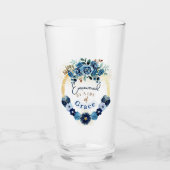 Ermutigt durch Gottes Grace Blue Gold Floral Glas (Vorderseite)
