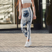 Ermutigte Blumenwasserfarbe für Frauen Leggings