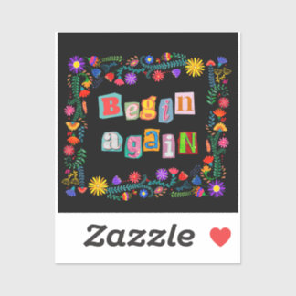 Ermutigung beginnt wieder über die zweite Chance h Aufkleber