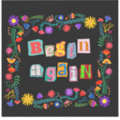 Ermutigung beginnt wieder über die zweite Chance h Aufkleber (Vorderseite)